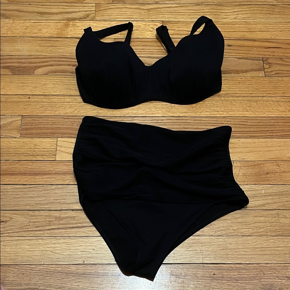 Empreinte Black Two-Piece Swimsuit